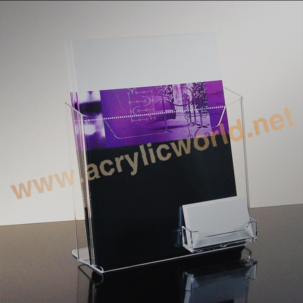 acrylic brochure holder business card pocket